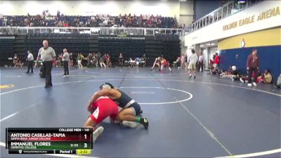 141 lbs Cons. Round 4 - Antonio Casillas-Tapia, Santa Rosa Junior College vs Immanuel Flores, Cerritos College