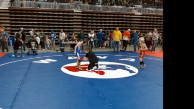 53 lbs Champ. Round 1 - Halen Lahoe, Thermopolis Wrestling Club vs Larry Clark, Cowboy Kids Wrestling Club