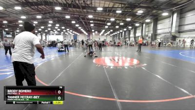 76 lbs Rd# 6- 9:00am Saturday Final Pool - Tanner McCray-Bey, Maryland BLACK vs Brody Romero, Mile High