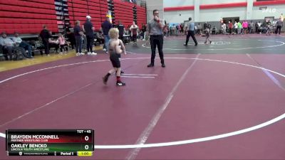 45 lbs Cons. Round 2 - Brayden McConnell, Panther Wrestling Club vs Oakley Bencko, Lincoln Youth Wrestling