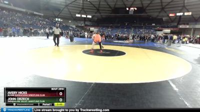 187 lbs Round 4 - Avery Hicks, Blaine Barracudas Wrestling Club vs John Orzech, Snoqualmie Valley Wrestling Club