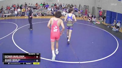 120 lbs Cons. Round 2 - Octavio Giles Colin, Hood River Youth Wrestling Clu vs Shawn Hensley, Scappoose Wrestling