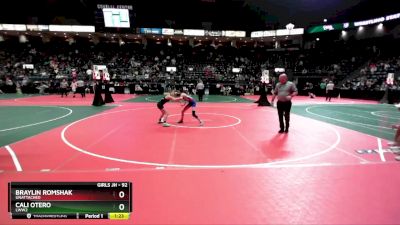 92 lbs Semifinal - Cali Otero, LWW2 vs Braylin Romshak, Unattached