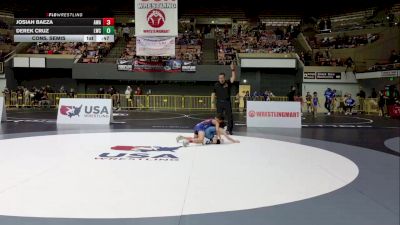 Bantam - 70 lbs Cons. Semis - Derek Cruz, Legacy Wrestling Center vs Josiah Baeza, Amateur Wrestling Academy