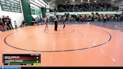 95 lbs Quarterfinal - Macki Winkles, Tri- Valley vs Caydence Aagard, Badgers