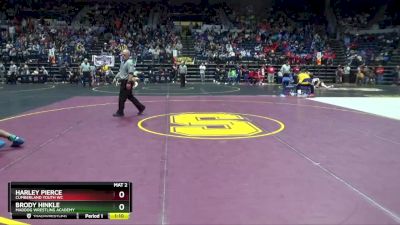 126 lbs Cons. Round 2 - Brody Hinkle, MadDog Wrestling Academy vs Harley Pierce, Cumberland Youth WC