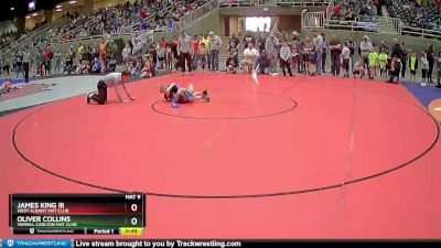 77 lbs Champ. Round 1 - Oliver Collins, Yamhill Carlton Mat Club vs James King Iii, West Albany Mat Club