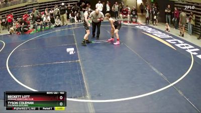 102 lbs Quarterfinal - Tyson Coleman, Colorado Outlaws vs Beckett Lott, Morgan Wrestling Club