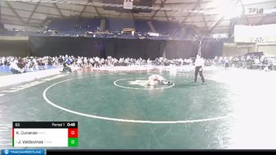 63 lbs Cons. Round 3 - Joel Valdovinos, Toppenish USA Wrestling Club vs Kommon Cunanan, Inland Northwest Wrestling Training Center