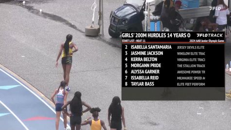 Youth Girls' 200m Hurdles, Finals 11 - Age 14
