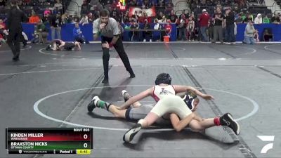 85 lbs Cons. Round 2 - Kinden Miller, Wabaunsee vs Braxston Hicks, Ottawa County