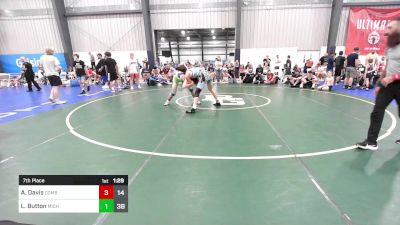 155 lbs 7th Place - Andrew Davis, Combat WC vs Lane Button, Michigan Premier Blue