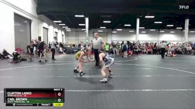 130 lbs Round 1 (8 Team) - Clayton Lasko, Brawler Elite vs Cael Brown, Quest Wrestling