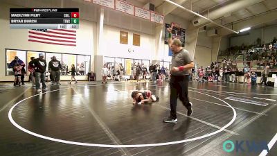 83 lbs Rr Rnd 1 - Madilynn Filby, Collinsville Cardinal Youth Wrestling vs Bryar Burch, Team Tulsa Wrestling Club