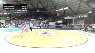 Girls 2A 130 lbs Champ. Round 2 - Alycia Sandre, Anacortes (Girls) vs Evelyn Scott, Deer Park (Girls)