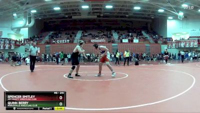 215 lbs Champ. Round 1 - Quinn Berry, Noblesville Wrestling Club vs Spencer Smitley, Jay County Wrestling Club