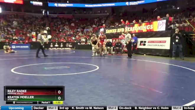 1A-145 lbs Cons. Round 4 - Keaton Moeller, Starmont vs Riley Radke, Missouri Valley