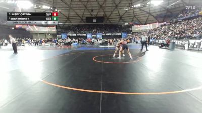 Girls 2A 120 lbs 3rd Place Match - Linsey Ortega, Toppenish (Girls) vs Eden Hornby, W. F. West (Girls)