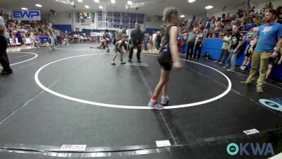 52 lbs Rr Rnd 2 - Emilie Lawler, Midwest City Bombers Youth Wrestling Club vs Obadiah Boyd, Harrah Little League Wrestling