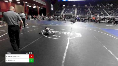 46 lbs Quarterfinal - Bryant Peterson, Tongue River WC vs Lincoln Idso, Dickinson WC