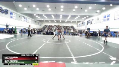 150 lbs Cons. Round 1 - Matteo Giron, Church Boyz vs Ryan Romero, Santa Margarita Catholic High