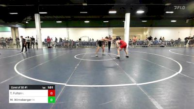 150 lbs Consi Of 32 #1 - Thomas Fulton, IL vs Max Wirnsberger, PA