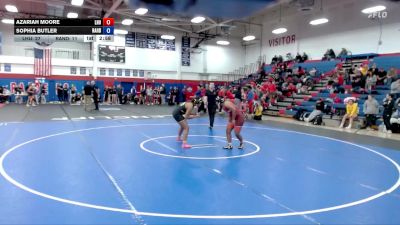 180 lbs Finals (2 Team) - Sophia Butler, Randolph vs Azariah Moore, Lock Haven University