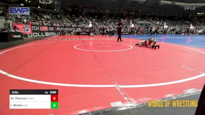 40 lbs Consi Of 4 - Waylon Pearson, Barnsdall Youth Wrestling vs Isaac Wicks, Englewood Live Wire