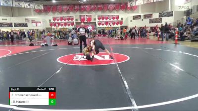 105 lbs Cons. Round 2 - Brayden Hawes, Elk River vs Finnegan Bromenschenkel, Anoka Wrestling