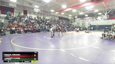 144 lbs Champ. Round 2 - Lorenzo Lujano, Palo Verde vs Manuel Miranda, Calexico