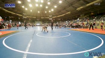 52 lbs 3rd Place - Deryk Justice, Tahlequah Wrestling Club vs Abner Kirkes, McAlester Youth Wrestling