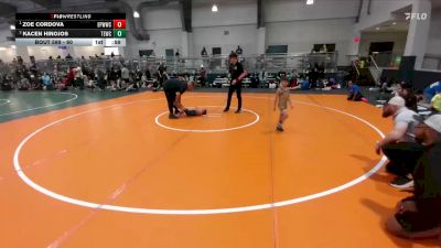 60 lbs Round 3 - Zoe Cordova, El Paso Wildcats Wrestling Club vs Kacen Hinojos, Texas Elite Wrestling Club