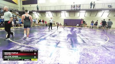 215 lbs Round 1 - Kolton Adams, Greater Heights Wrestling vs Brodie Purtle, Angry Fish