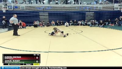 46 lbs Cons. Round 1 - Samuel Bushey, Mountain Man Wrestling Club vs Aurora Encinas, Silver Valley