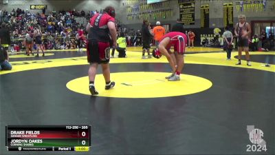 205 lbs Cons. Round 4 - Drake Fields, Sanger Wrestling vs Jordyn Oakes, CORNING SHARKS