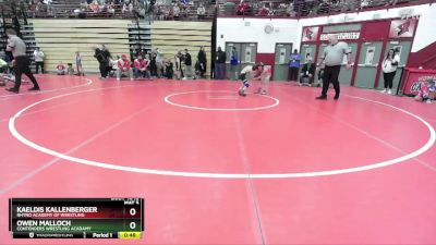 63 lbs Champ. Round 2 - Kaeldis Kallenberger, Rhyno Academy Of Wrestling vs Owen Malloch, Contenders Wrestling Acadamy