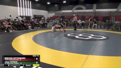 75 lbs Placement Matches (8 Team) - Breckin Wittenburg, Thorn Wrestling (MN) vs Cole Patrick, CP Wrestling Academy
