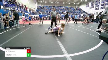 66 lbs Rr Rnd 2 - Arabella Tiffin, Harrah Little League Wrestling vs Temperance Lehew, Cowboy Wrestling