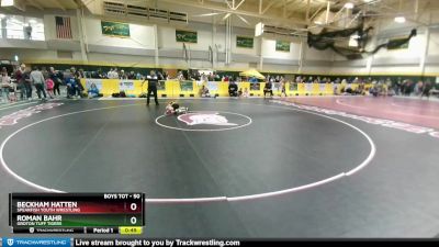 50 lbs Cons. Round 1 - Roman Bahr, Groton Tuff Tigers vs Beckham Hatten, Spearfish Youth Wrestling