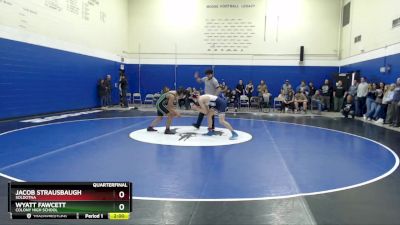 135 lbs Quarterfinal - Jacob Strausbaugh, Soldotna vs Wyatt Fawcett, Colony High School