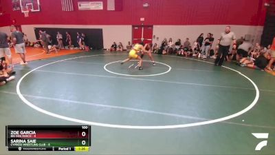 100 lbs Round 7 (8 Team) - Sarina Saie, Cypress Wrestling Club vs Zoe Garcia, Big Dog Ranch