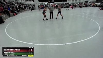 95 lbs Cons. Round 2 - Brooklynn DeMan, Ironhawk Wrestling Academy vs Addison Neal, The Best Wrestler