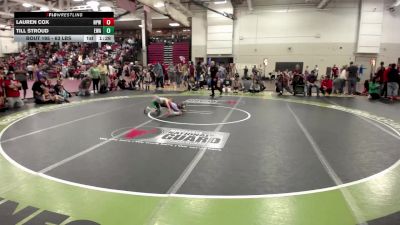 63 lbs Quarters - Till Stroud, Edina Wrestling Association vs Lauren Cox, New Prague Wrestling