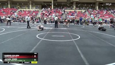 100 lbs Round 3 (6 Team) - Harper Golden, Greater Heights vs Jayden Jones, Nebraska Wrestling Academy