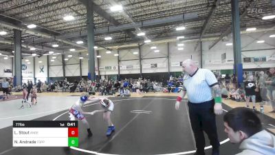 77 lbs Consi Of 4 - Layne Stout, Anderson Attack WC vs Nova Andrade, Toppenish USA