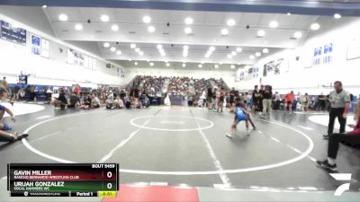 71 lbs Cons. Semi - Gavin Miller, Rancho Bernardo Wrestling Club vs Urijah Gonzalez, SoCal Hammers WC