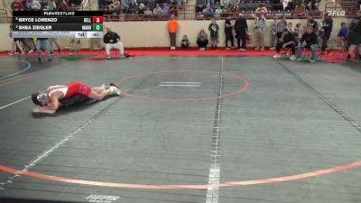 120_B lbs Consi Of 4 - Bryce Lorenzo, Belle Vernon vs Shea Ziegler, Manheim Central