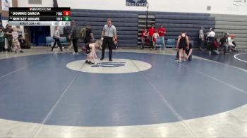 67 lbs Cons. Semi - Bentley Adams, Team Real Life Wrestling vs Dominic Garcia, Fighting Squirrels Wrestling Club