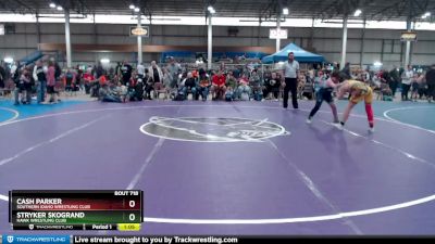 130 lbs Round 2 - Cash Parker, Southern Idaho Wrestling Club vs Stryker Skogrand, Hawk Wrestling Club