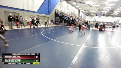 60 lbs Cons. Round 4 - Samuel Barton, Northside Wrestling Club vs Gilmore Purser, Charger Wrestling Club